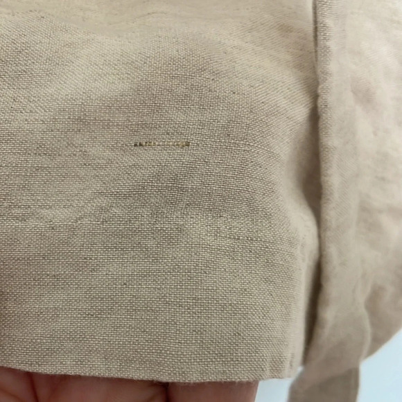 H&M linen blend women’s size 4 shorts with belt darts oatmeal cream small S - Picture 6 of 7